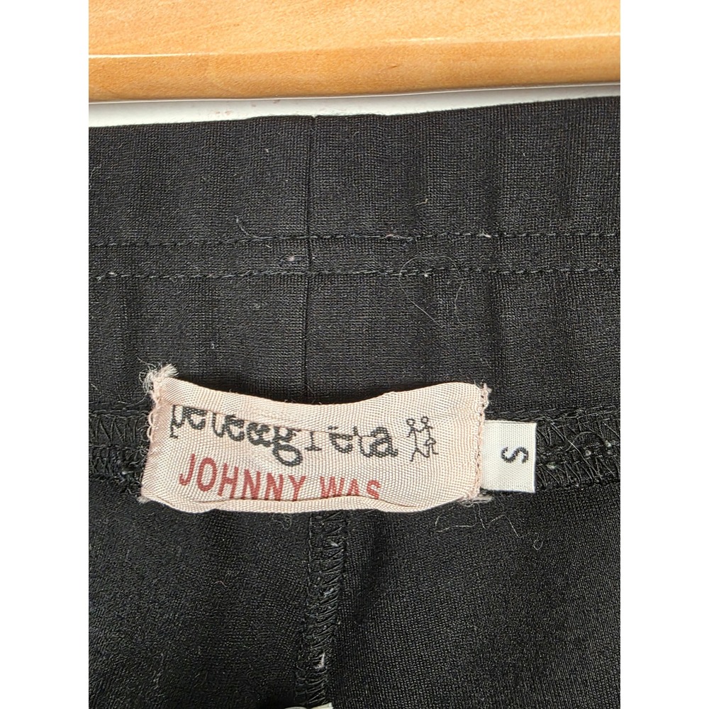 Pete & Greta Johnny Was Black Moto Leggings Pants S Faux Leather Knee Stretchy - Picture 7 of 8